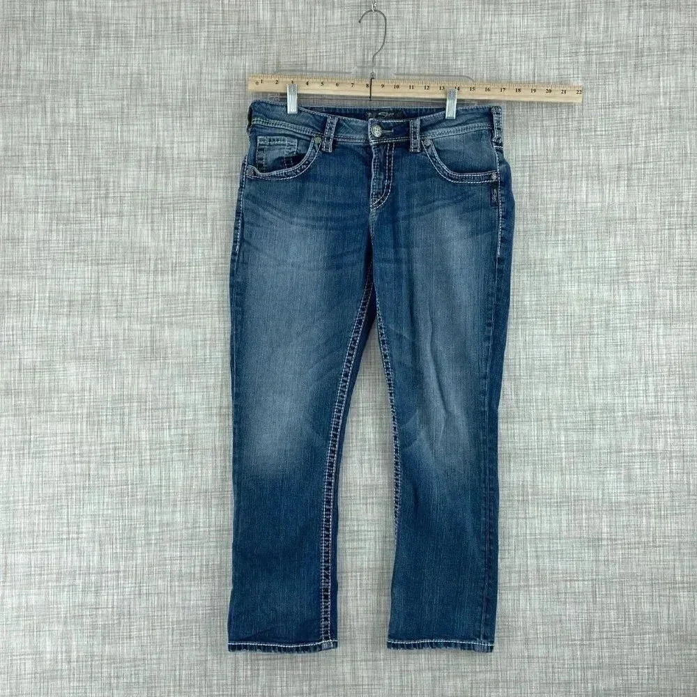 Silver Jeans Natsuki Capri Womens 31 Blue 0590